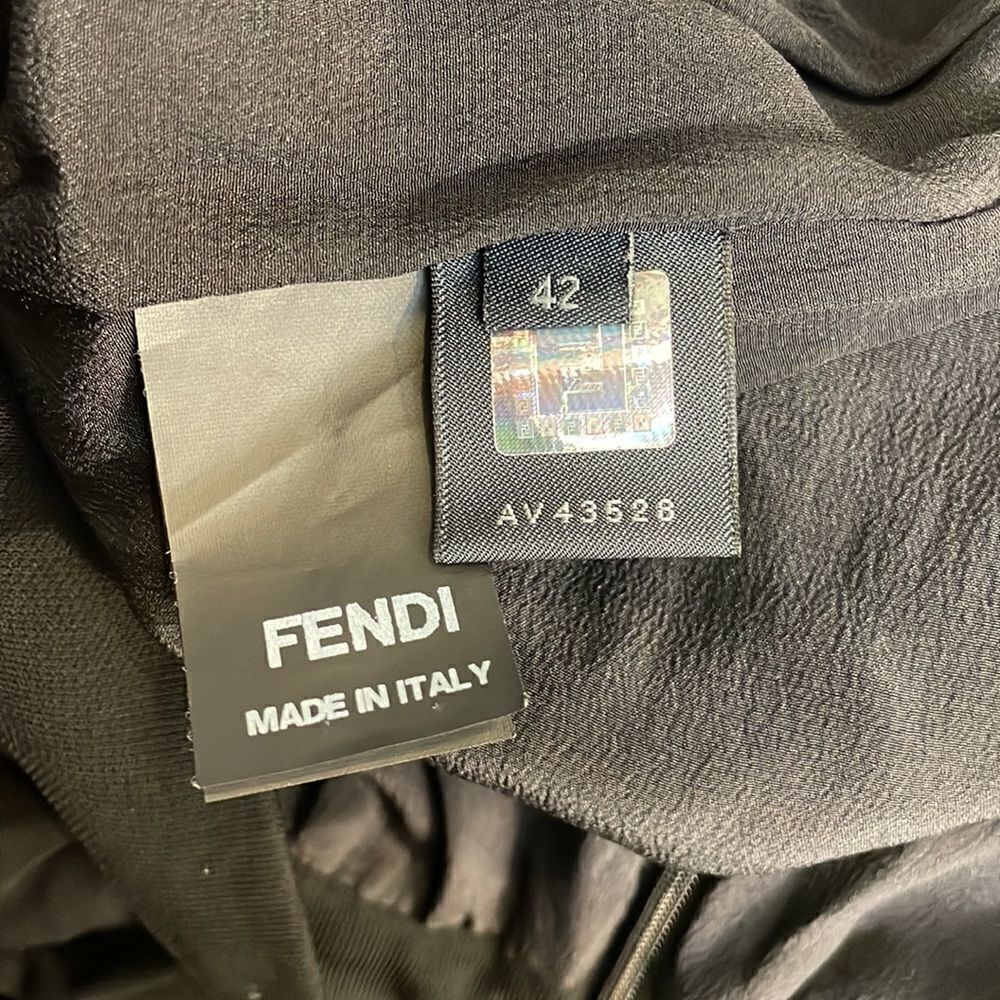 Fendi Black Mini Pleated Zip Closure Lined Bubble Hem Skirt - Picture 7 of 7